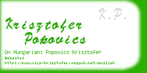 krisztofer popovics business card